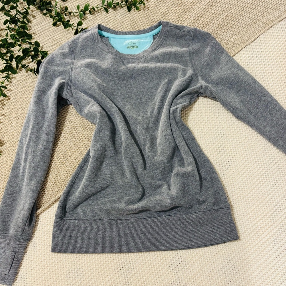 Tek Gear Gray Sweatshirt with Aqua Accent